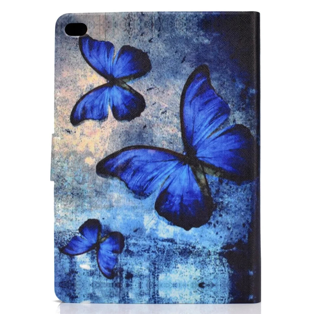 Anti-dropping Pattern Printing PU Leather Stand Tablet Casing for iPad 9.7-inch (2018) - Blue Butterflies - 3