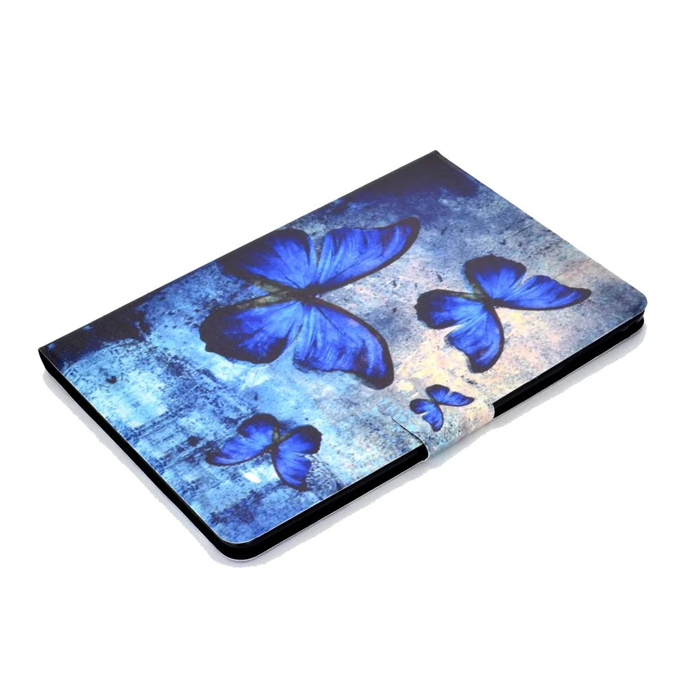 Anti-dropping Pattern Printing PU Leather Stand Tablet Casing for iPad 9.7-inch (2018) - Blue Butterflies - 5