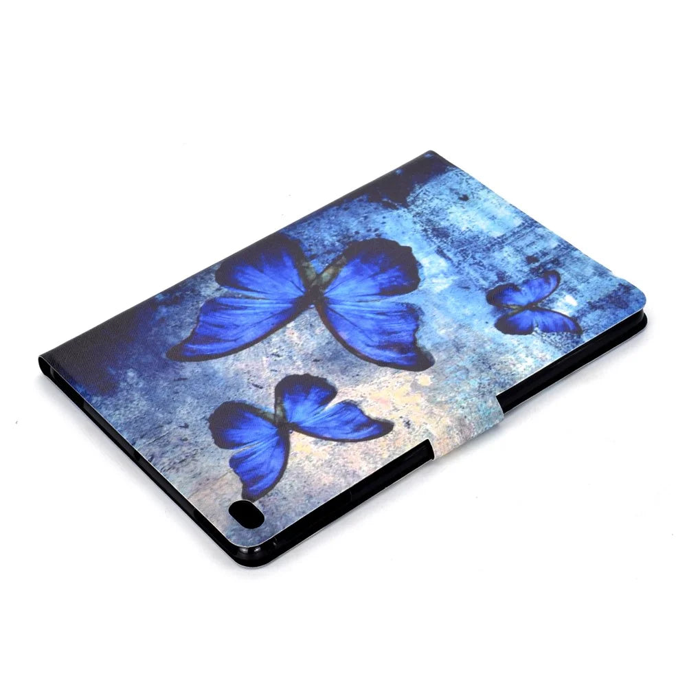 Anti-dropping Pattern Printing PU Leather Stand Tablet Casing for iPad 9.7-inch (2018) - Blue Butterflies - 6