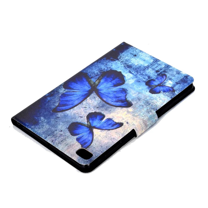 Shock-proof Pattern Printing Card Slot Stand PU Leather Tablet Cover for iPad Mini / Mini 2 / Mini 3 / Mini 4 / mini (2019) 7.9 inch - Blue Butterflies - 5