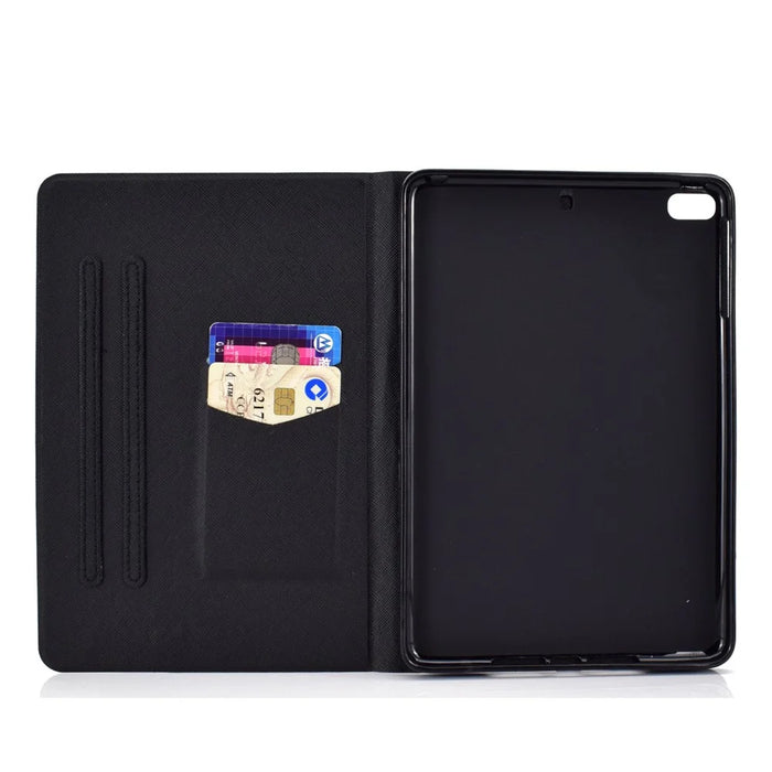 Shock-proof Pattern Printing Card Slot Stand PU Leather Tablet Cover for iPad Mini / Mini 2 / Mini 3 / Mini 4 / mini (2019) 7.9 inch - Blue Butterflies - 7