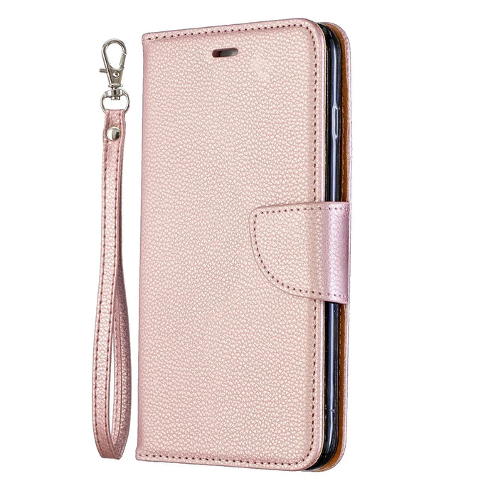 Litchi Skin Leather Wallet Case for iPhone 8 Plus / 7 Plus - Rose Gold - 2