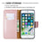 Litchi Skin Leather Wallet Case for iPhone 8 Plus / 7 Plus - Rose Gold - 6
