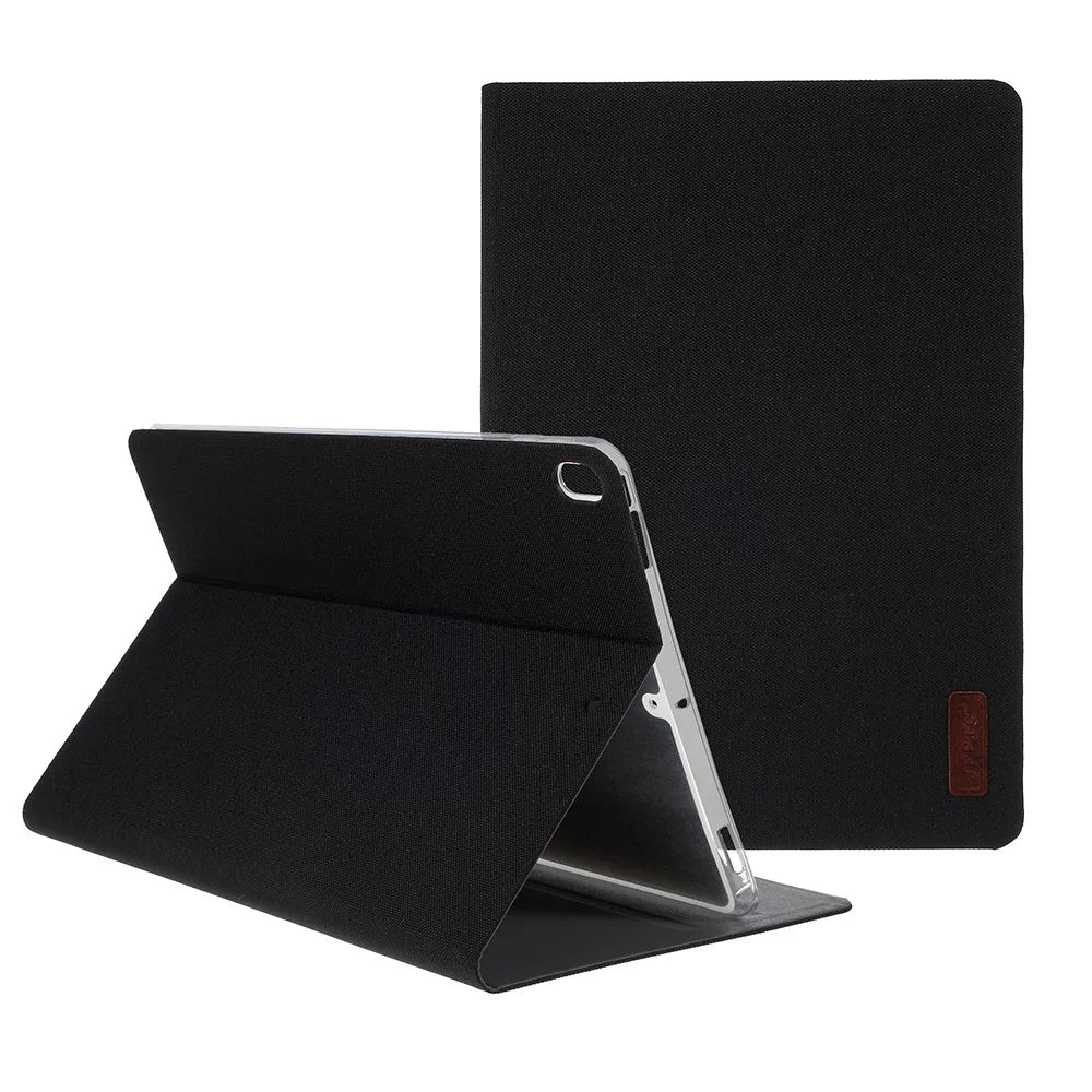 JFPTC Cloth Texture Smart Stand Leather Tablet Case for iPad Air 10.5 inch (2019) - Black - 1
