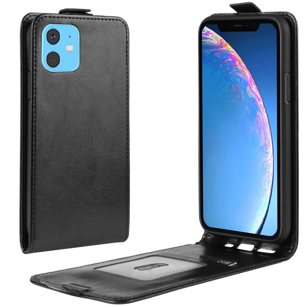 Vertical Flip Leather Phone Shell for iPhone 11 6.1 inch (2019) - Black - 1