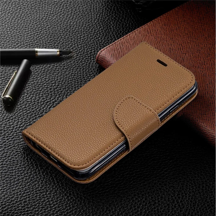 Litchi Texture Leather Wallet Stand Case for iPhone 6/6S - Brown - 7