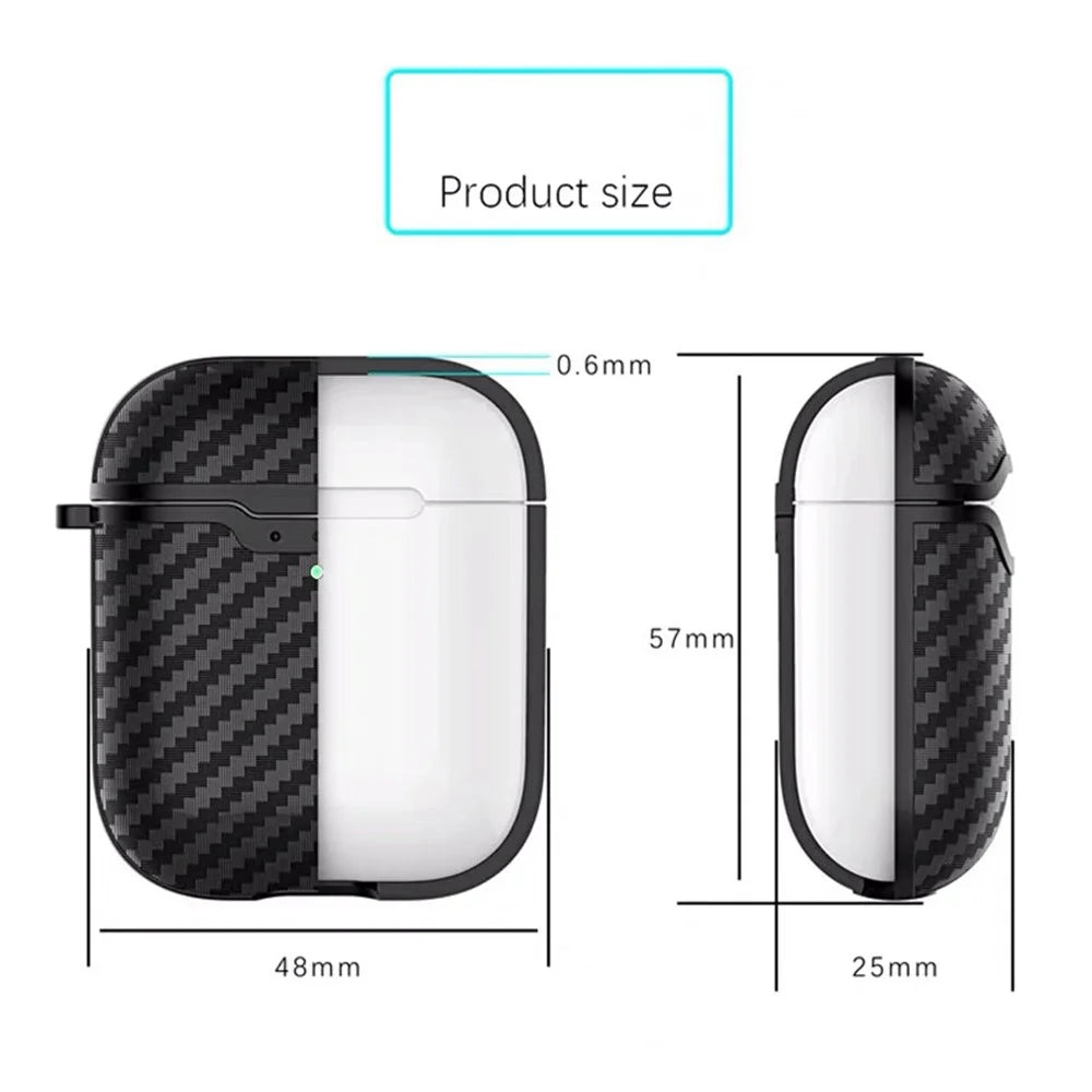 Carbon Fiber TPU Protective Case for Apple AirPods with Wireless Charging Case (2019) - Red - 6