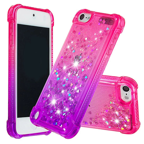 Gradient Glitter Powder Quicksand TPU Case for iPod Touch (2019) / Touch 6 / Touch 5 - Rose / Purple - 1