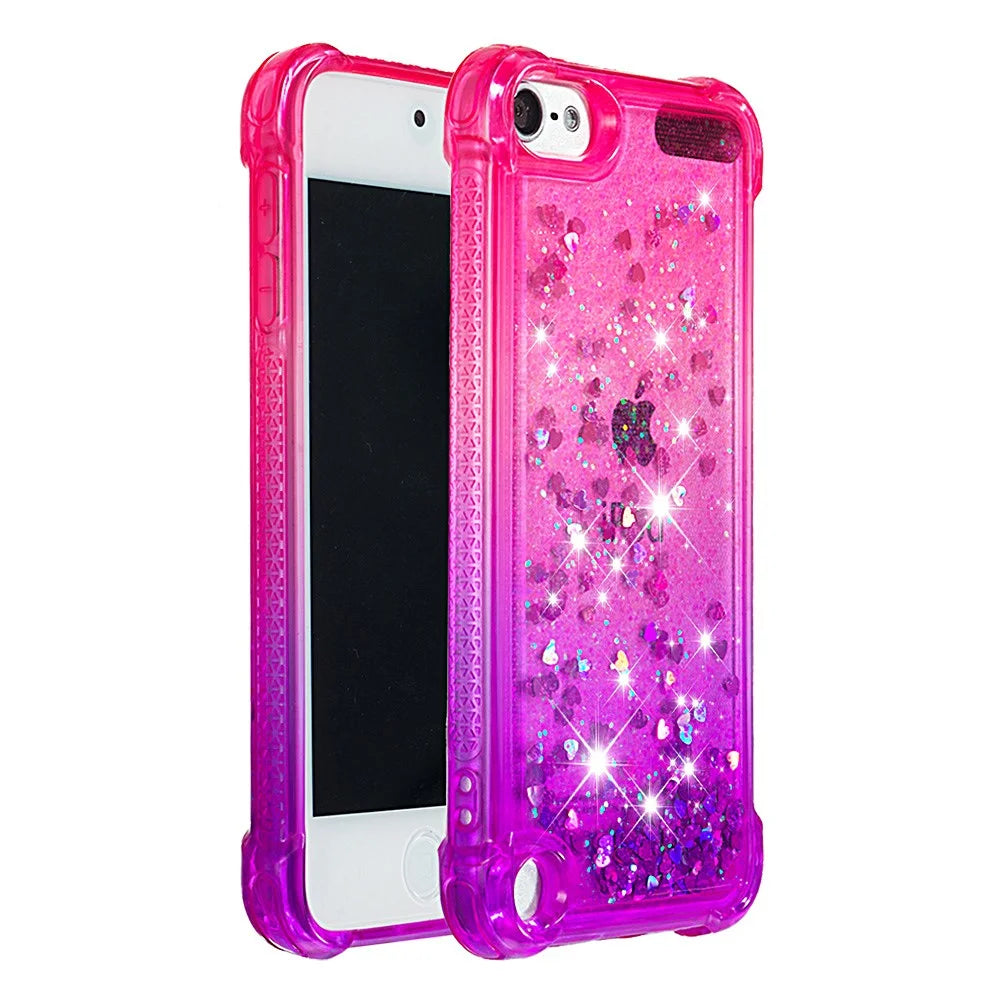 Gradient Glitter Powder Quicksand TPU Case for iPod Touch (2019) / Touch 6 / Touch 5 - Rose / Purple - 2