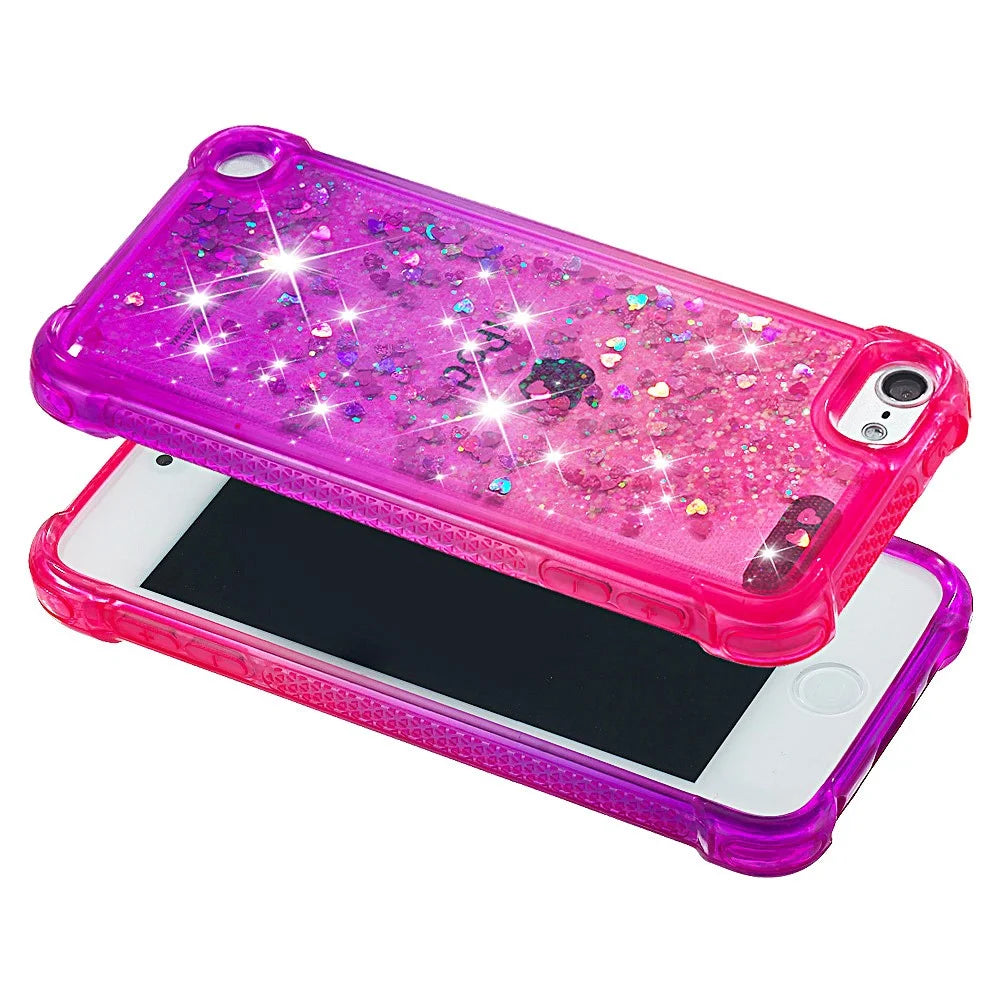 Gradient Glitter Powder Quicksand TPU Case for iPod Touch (2019) / Touch 6 / Touch 5 - Rose / Purple - 3