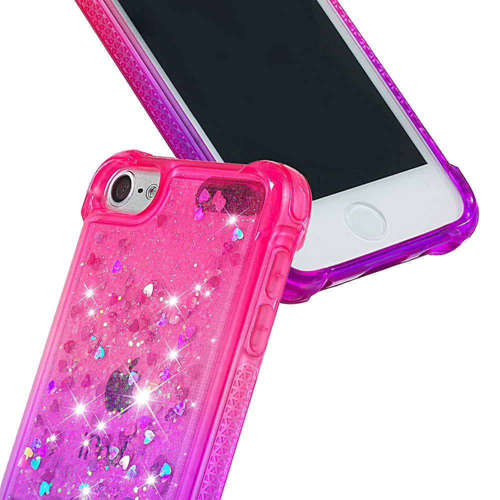 Gradient Glitter Powder Quicksand TPU Case for iPod Touch (2019) / Touch 6 / Touch 5 - Rose / Purple - 4