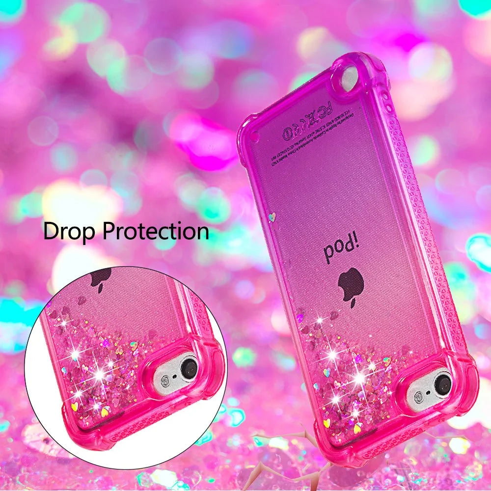 Gradient Glitter Powder Quicksand TPU Case for iPod Touch (2019) / Touch 6 / Touch 5 - Rose / Purple - 5