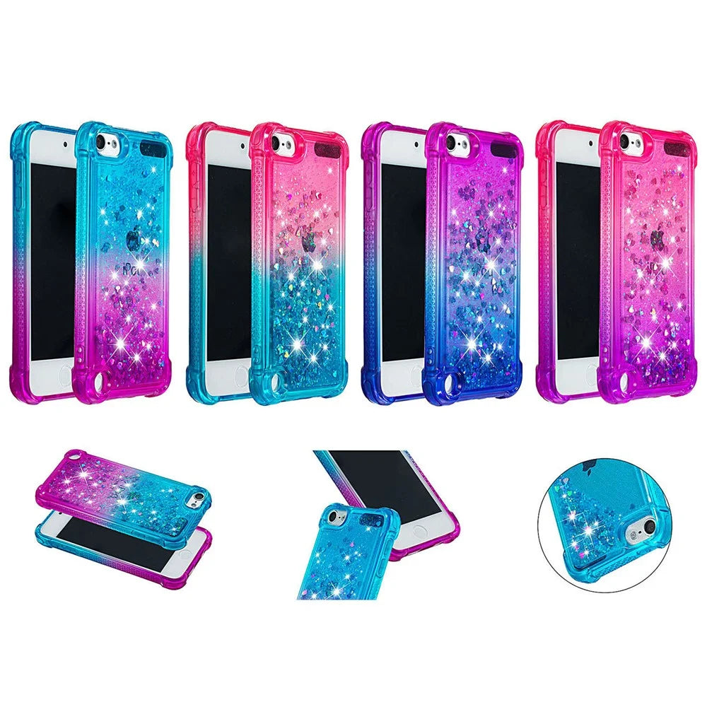 Gradient Glitter Powder Quicksand TPU Case for iPod Touch (2019) / Touch 6 / Touch 5 - Rose / Purple - 7