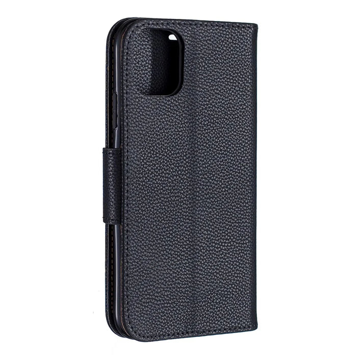 Litchi Texture Leather Wallet Stand Mobile Phone Case for iPhone 11 6.1 inch (2019) - Black - 3