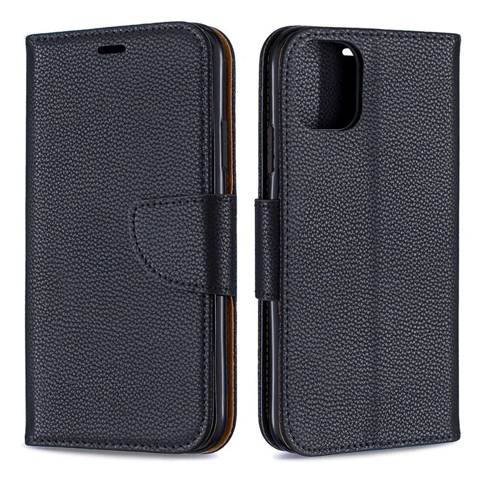 Litchi Texture Leather Wallet Stand Mobile Phone Case for iPhone 11 6.1 inch (2019) - Black - 4