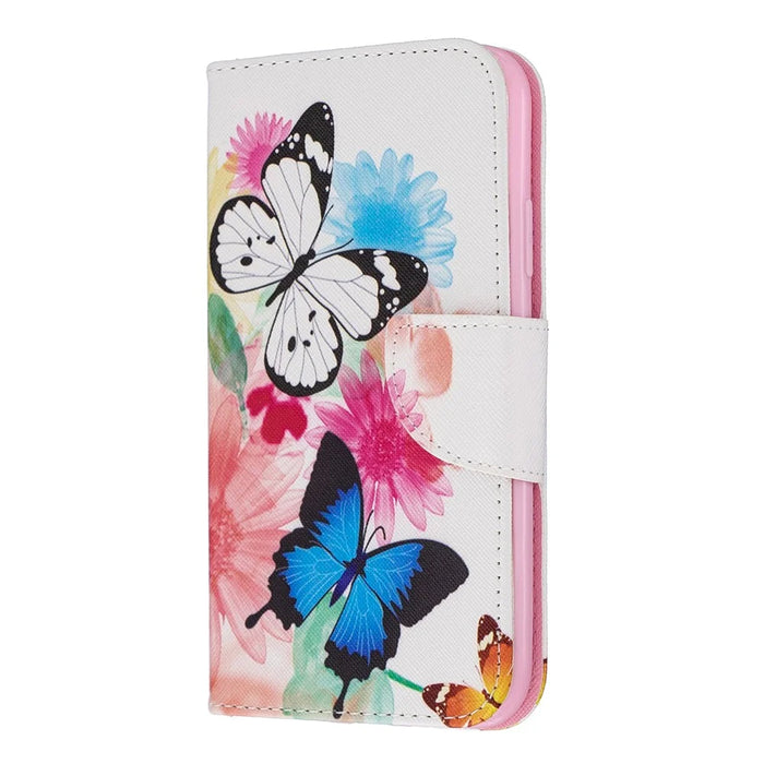 Printing Style Leather Wallet Phone Covering Case for iPhone 11 6.1 inch (2019) - Vivid Butterflies - 2