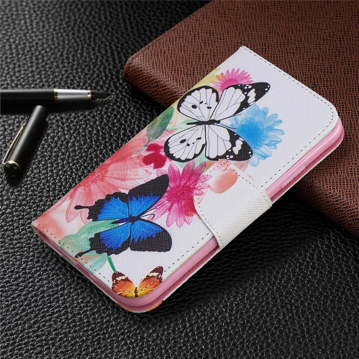 Printing Style Leather Wallet Phone Covering Case for iPhone 11 6.1 inch (2019) - Vivid Butterflies - 7