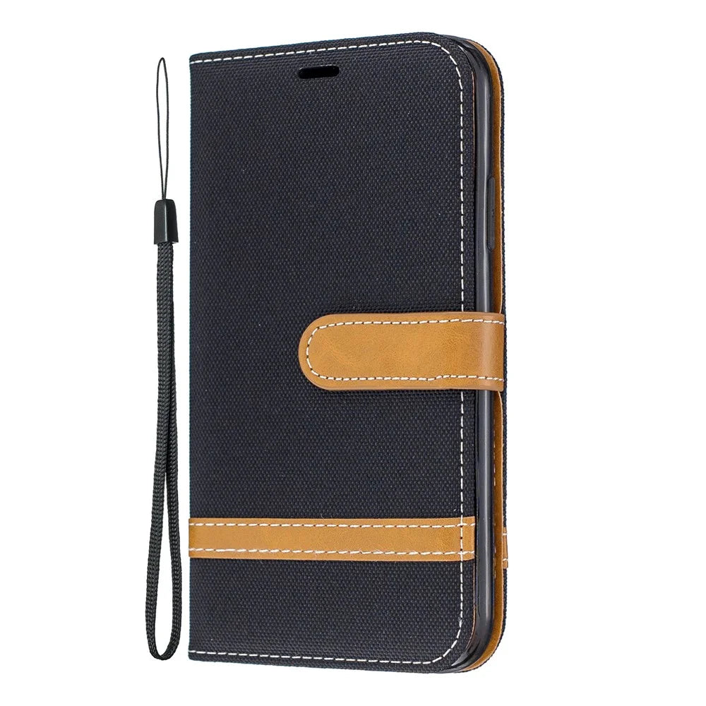 Jean Cloth PU Leather Phone Cover for iPhone 11 6.1 inch (2019) - Black - 2