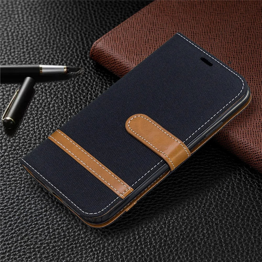 Jean Cloth PU Leather Phone Cover for iPhone 11 6.1 inch (2019) - Black - 7
