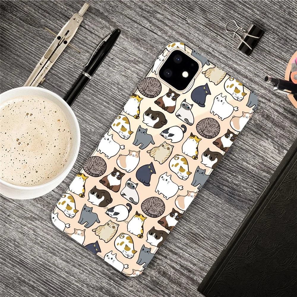 Cute Pattern Printing Flexi TPU Phone Shell for iPhone 11 6.1 inch (2019) - Cats - 1