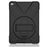 For Apple iPad Air 2 X-Shape PC + TPU Tablet Shell with 360 Degree Swivel Kickstand - Black - 5