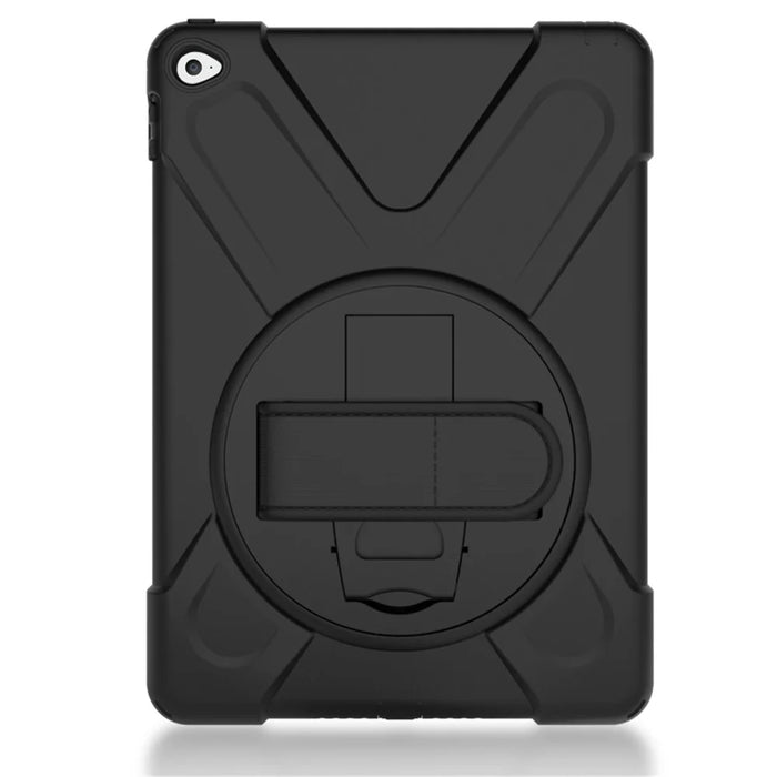 For Apple iPad Air 2 X-Shape PC + TPU Tablet Shell with 360 Degree Swivel Kickstand - Black - 5