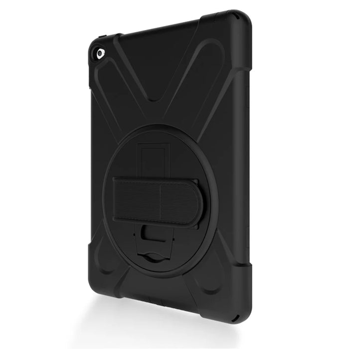 For Apple iPad Air 2 X-Shape PC + TPU Tablet Shell with 360 Degree Swivel Kickstand - Black - 6