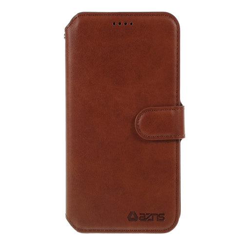 AZNS Leather Stand Phone Shell with Card Slots for iPhone 11 Pro 5.8 inch (2019) - Brown - 1