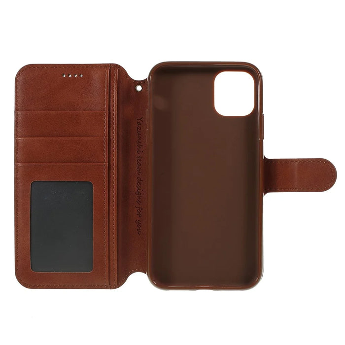 AZNS Leather Stand Phone Shell with Card Slots for iPhone 11 Pro 5.8 inch (2019) - Brown - 4
