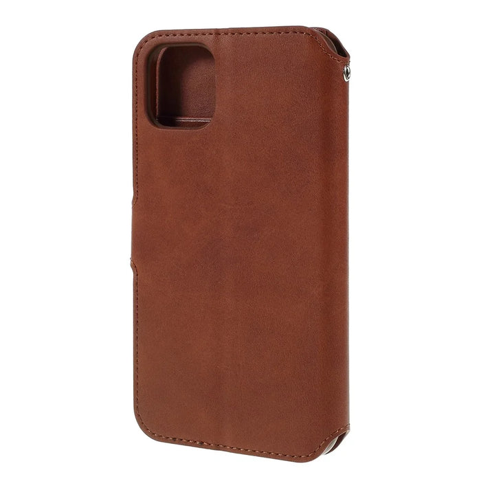 AZNS Leather Stand Phone Shell with Card Slots for iPhone 11 Pro 5.8 inch (2019) - Brown - 6