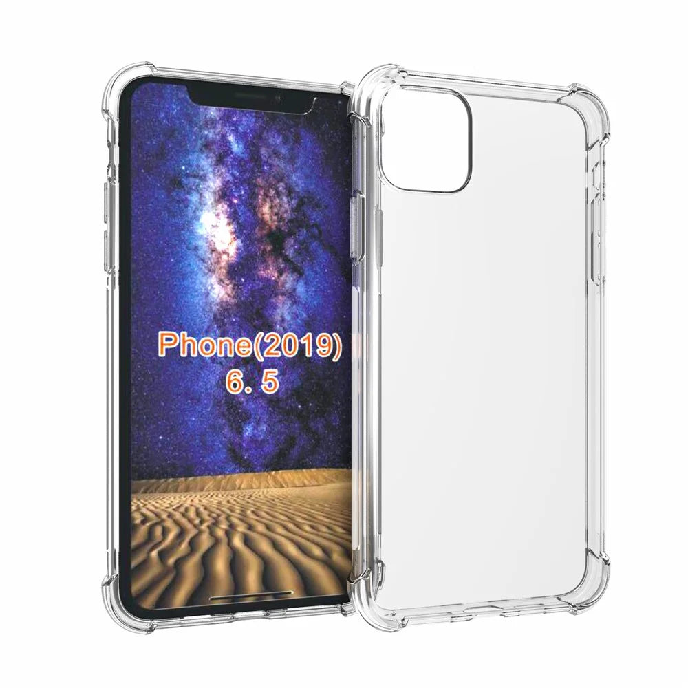 Clear Shock Absorption Soft TPU Phone Case for iPhone 11 Pro Max 6.5 inch (2019) - Transparent - 1