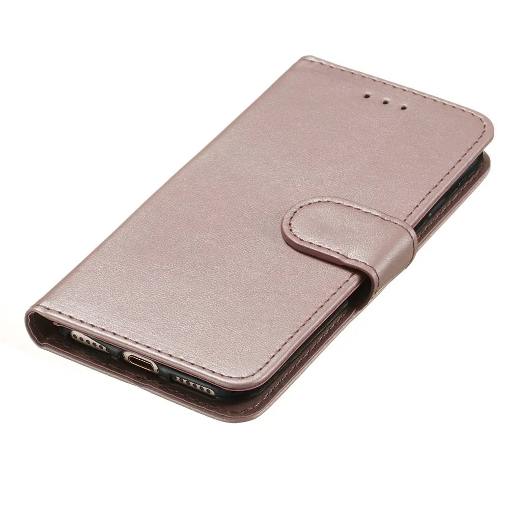 Wallet Leather Stand Mobile Phone Case for iPhone SE 8/7/SE (2020)/SE (2022) 4.7 inch - Rose Gold - 7