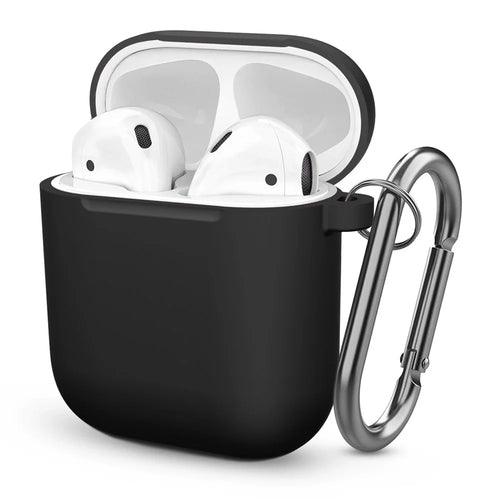 Thickened Silicone Case for Apple AirPods with Wireless Charging Case (2019) / AirPods with Charging Case (2019) (2016) - Black - 1