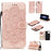 Imprinted Sun Mandala Flower Pattern Leather Wallet Phone Case for iPhone 11 Pro 5.8 inch (2019) - Rose - 1