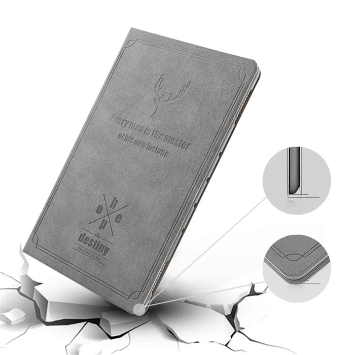 Deer Pattern PU Leather PC Stand Tablet Cover Shell for iPad 9.7-inch (2018) - Grey - 4