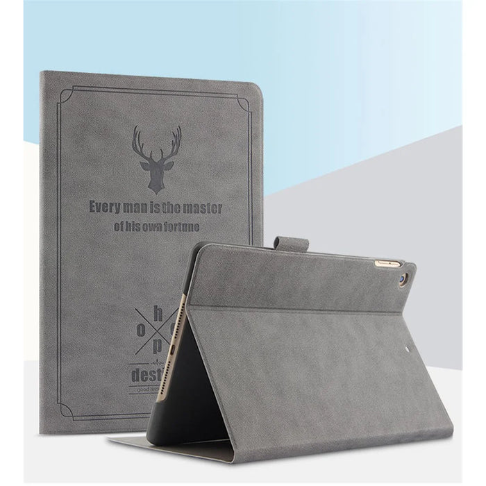 Deer Pattern PU Leather PC Stand Tablet Cover Shell for iPad Air 2 - Grey - 6