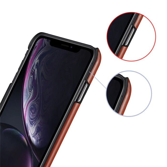 Bi-color PC + PU Leather Protective Phone Shell Case for iPhone 11 Pro 5.8 inch (2019) - Black / Dark Brown - 5