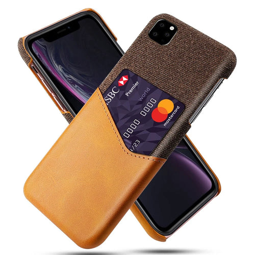 PC + PU + Cloth Hybrid Back Shell with Card Slot for iPhone 11 Pro Max 6.5 inch (2019) - Orange - 1