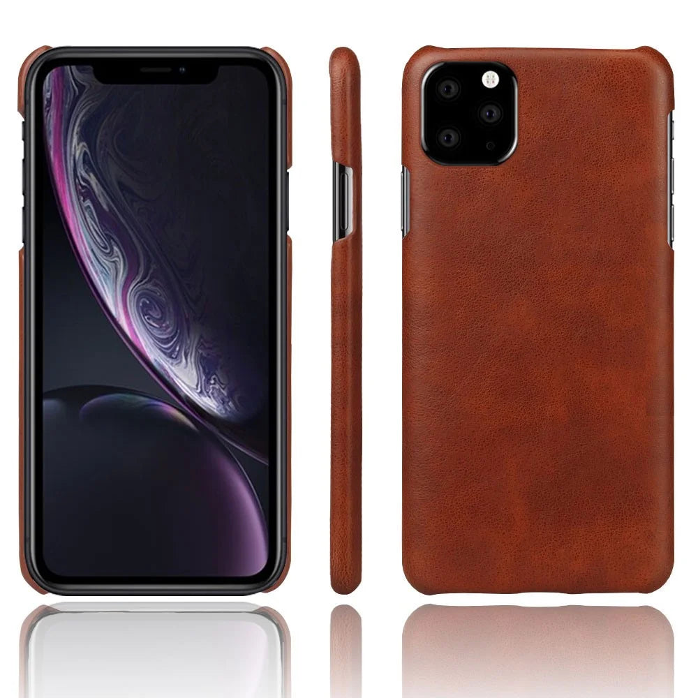 Crazy Horse PU Leather+PC Shell Case for iPhone 11 Pro Max 6.5 inch (2019) - Brown - 1