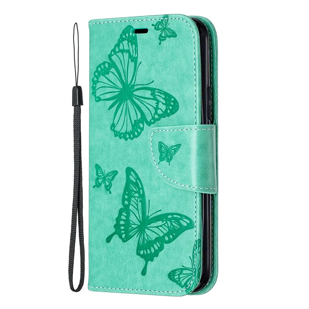 Imprint Butterfly Leather Wallet Case for iPhone 11 Pro 5.8 inch (2019) - Green - 2