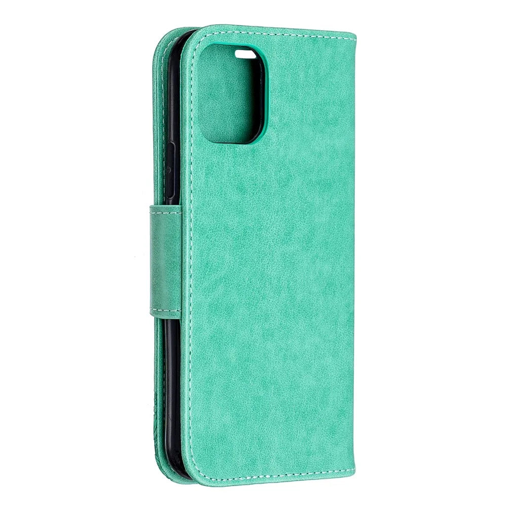 Imprint Butterfly Leather Wallet Case for iPhone 11 Pro 5.8 inch (2019) - Green - 3