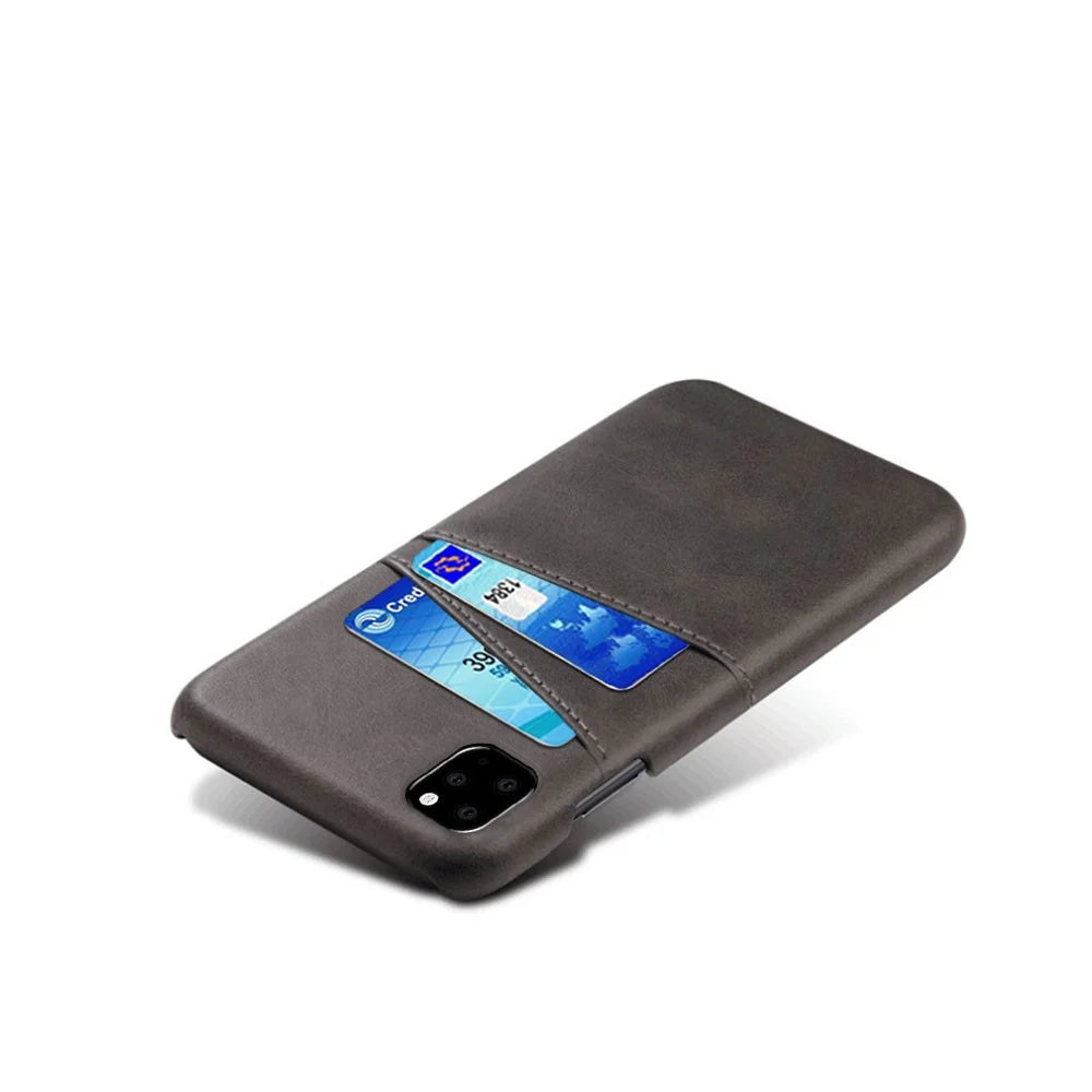 Double Card Slots PU Leather Coated PC Case for iPhone 11 Pro Max 6.5 inch (2019) - Black - 4