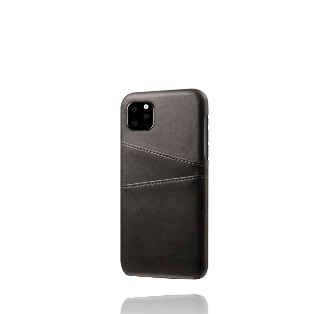 Double Card Slots PU Leather Coated PC Case for iPhone 11 Pro Max 6.5 inch (2019) - Black - 5