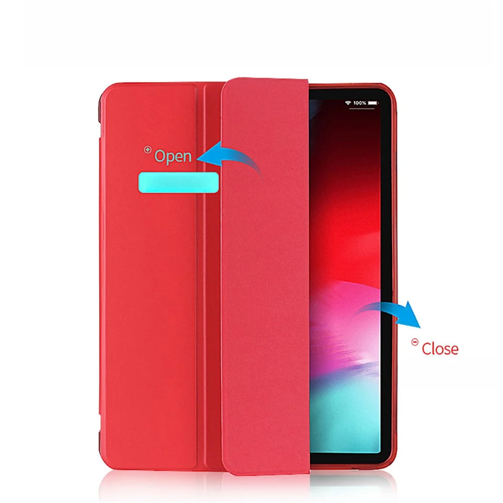 Nappa Skin PU Leather + TPU Tri-fold Stand Tablet Shell Case for iPad mini (2019) 7.9 inch / iPad mini 4 - Red - 2