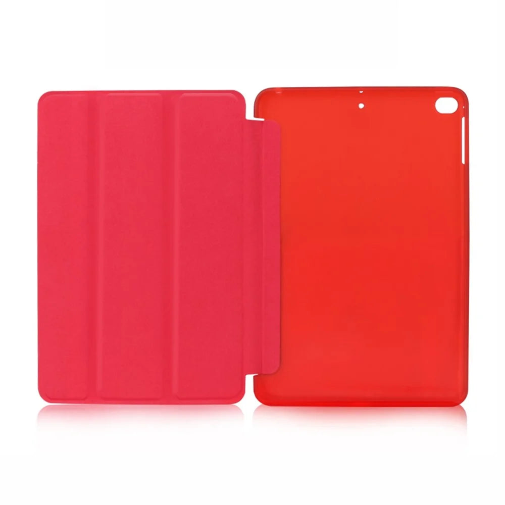 Nappa Skin PU Leather + TPU Tri-fold Stand Tablet Shell Case for iPad mini (2019) 7.9 inch / iPad mini 4 - Red - 3