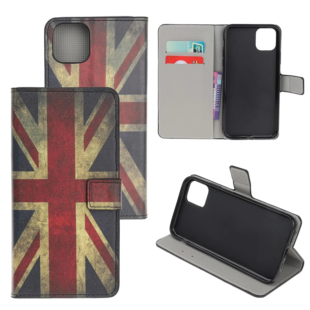 Pattern Printing Wallet Leather Stand Case for iPhone 11 6.1 inch (2019) - Retro UK Flag - 1