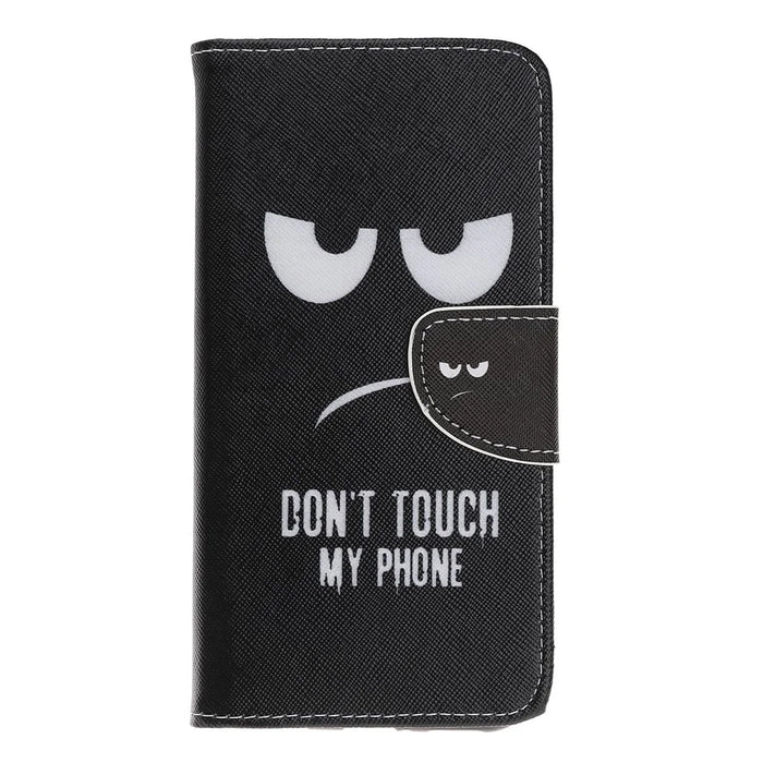 Pattern Printing Cross Texture Leather Wallet Shell for iPhone 11 6.1 inch (2019) - Do not Touch My Phone - 3
