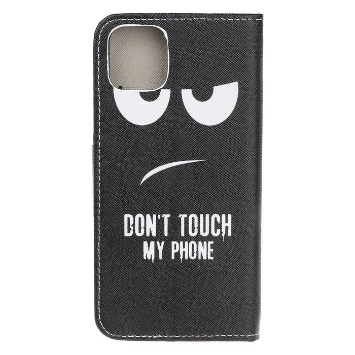 Pattern Printing Cross Texture Leather Wallet Shell for iPhone 11 6.1 inch (2019) - Do not Touch My Phone - 4