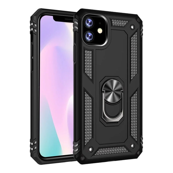 Hybrid PC TPU Kickstand Armor Phone Shell Cover for iPhone 11 Pro 5.8 inch (2019) - Black - 1