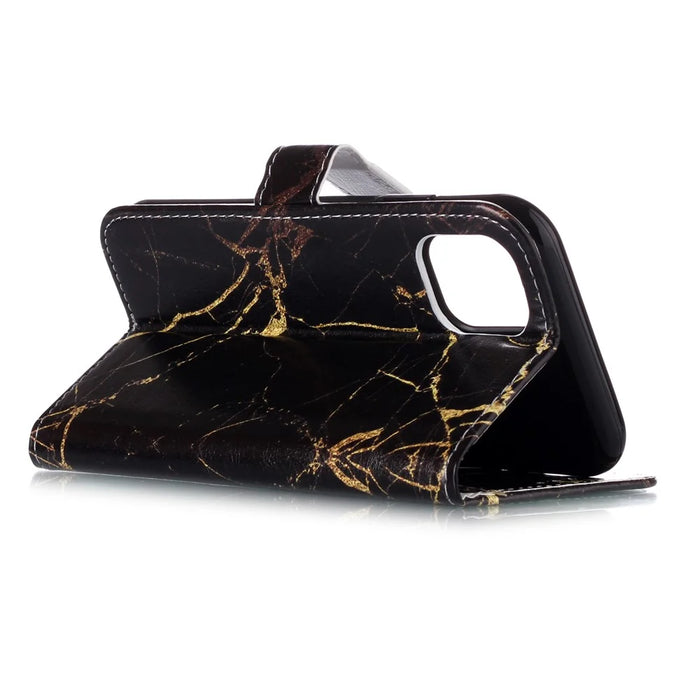 Pattern Printing Leather Wallet Phone Case for iPhone 11 6.1-inch (2019) - Black - 5